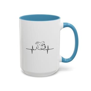 Imagem de Caneca de café Pit Bull Heart Bear - Presente para donos de cães Pit Bull, presentes para amantes de animais, design de batimento cardíaco