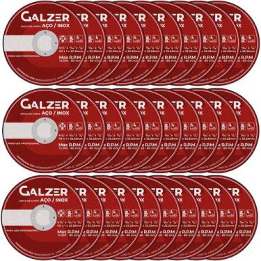 Imagem de Kit 100 Disco de corte fino Aço/inox 4.1/2 - Galzer