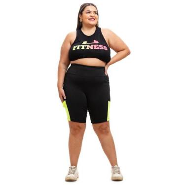 Imagem de Short Plus Size Feminino Ginástica Academia Bermuda Fitness G5 e G6 - 
