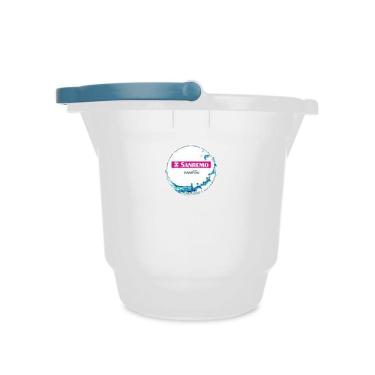 Imagem de Balde Plástico 15 Litros Transparente Resistente Para Limpeza Casa Lavanderia - 250 Sanremo