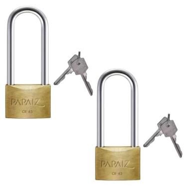 Imagem de Kit 2 Cadeado Haste Longa 70mm Cr45/70 Papaiz