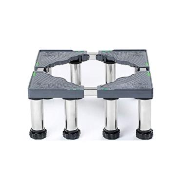 Imagem de Suporte multifuncional ajustável para máquina de lavar roupa e secadora antivibração ajustável 45 cm a 69,8 cm bandejas de chão para geladeira fogões suporte de base para máquina de lavar louça [8 pernas-altura 15 cm]