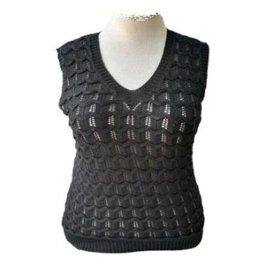 Imagem de Colete Feminino Plus Size Quente Lindo Grande Tricot Inverno-Feminino