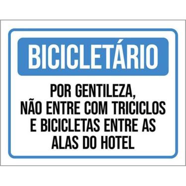 Imagem de Kit 3 Placa Bicicletário Entre Triciclos Bicicletas 36X46