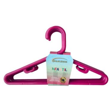 Imagem de Kit com 5 Cabides Infantil 8MM Rosa - Scala Plásticos