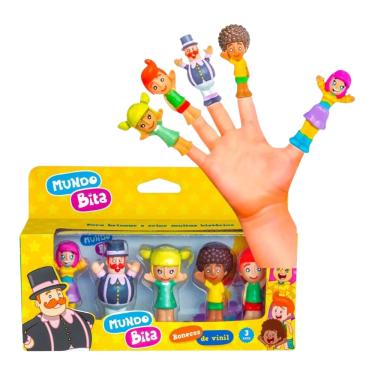Imagem de Dedoches Turma Do Mundo Bita Com 5 Bonecos Miniaturas Vinil