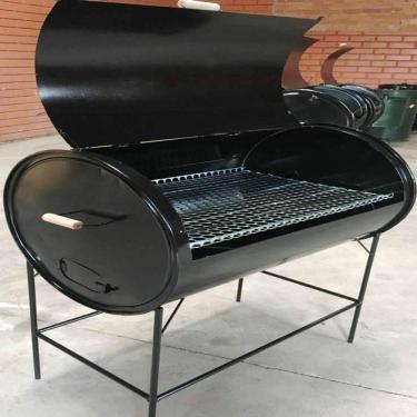 Imagem de Churrasqueira De Tambor Com Pé Alto Preta Bv Magazine