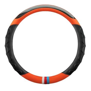 Imagem de Capa para volante de carrinho de golfe de 33 cm, capa de volante de couro respirável antiderrapante, sensação de aderência confortável para EZGO TXT e RXV (laranja)