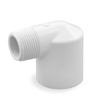 Imagem de Conector de tubo de cotovelo de PVC de 90 graus – rosca macho MIP x soquete deslizante (soquete de 1/5.1 cm x 3/4 "MIP)