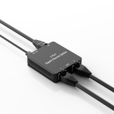 Imagem de ZUZONG Divisor RJ45 Gigabit Ethernet 1x2 divisor RJ45 de alta velocidade 1000Mbps rede 1 entrada 2 saídas (2 dispositivos em rede simultaneamente) compatível com cabos Cat5/Cat5e/Cat6/Cat6a/Cat7/Cat8