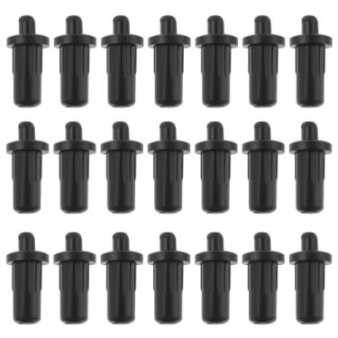 Imagem de SG Store 50 peças 25 x 11 x 7,5 mm pinos de reparo de porta de armário pinos telescópicos de plástico conectores de acessórios de móveis para quarto jardim portas de cozinha janelas preto