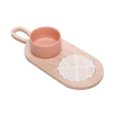 Imagem de LYOR - Conjunto 3 Peças Petisqueira com Bandeja e Tábua Floral Bambu
