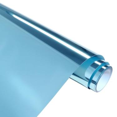 Imagem de HTVSTD Rolo de Vinil Metálico Lake Blue Htv Htv- 12"*8 Pés Vinil de Transferência de Calor Azul Claro Htv Vinil Metálico para Passar A Ferro Lake Blue Htv Vinil para Camisetas Comp (, Lago Azul)