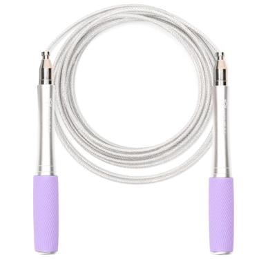 Imagem de Corda de pular para homens e mulheres – Corda de pular ultrarrápida e de alta velocidade – Design autotravante sem parafusos com alças de alumínio e alças texturizadas de silicone – Projetada com