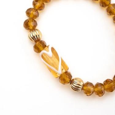 Imagem de Pulseira Oxum com Firma Coracao Amarelo Cristal - Lua Mística - 100% O