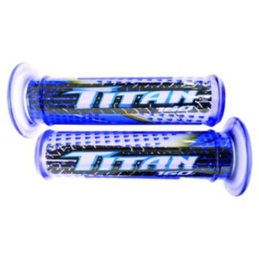 Imagem de Manopla Punho Luva Para Moto Esportiva Custom Titan 160 Azul Gel Gráfi