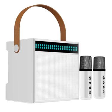 Imagem de Caixa de som Bluetooth externa com função PA - Woofer de 4 pol., potência de 2000 mAh, carregamento duplo de microfone e alto-falante, suporte para aplicativo de karaokê e paisagens sonoras perso