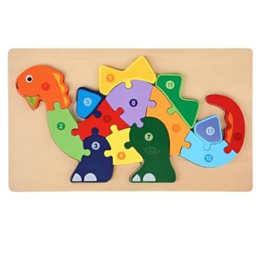 Imagem de Quebra-Cabeça De Madeira 3d Infantil Educativo Lúdico (Dinossauro)