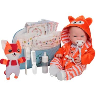 Imagem de Boneco Bebê Reborn Realista Menino Raposa Enxoval Completo