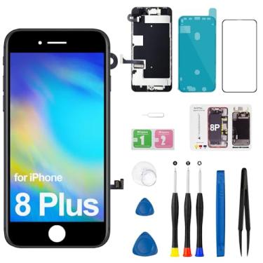 Imagem de FOOBONG Substituição de tela para iPhone 8 Plus com alto-falante auricular câmera frontal sensor de proximidade botão Home 3D Touch LCD Display digitalizador kit de ferramentas de reparo A1864 A1897