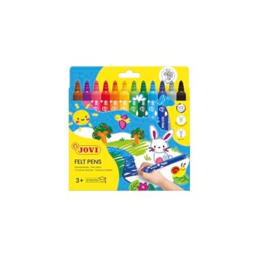 Imagem de Jovi Thick Felt tip pens, 5.8 mm line Width, Washable, Non-Slip tip, Set of 12 Colours, Assorted