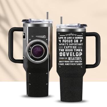 Imagem de CGMIBAS Presentes de fotógrafo para mulheres/homens, lentes de câmera fotográfica, caneca de café/xícara, copo de 1,134 g, fotógrafos, amantes, Natal, aniversário, aniversário, dia dos pais, ideias de