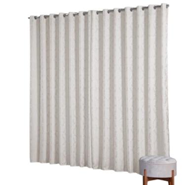 Imagem de Cortina Jacquard Tecido Grosso com Desenho 3,00M x 2,70M para Porta Sala ou Quarto Liso (PALHA)