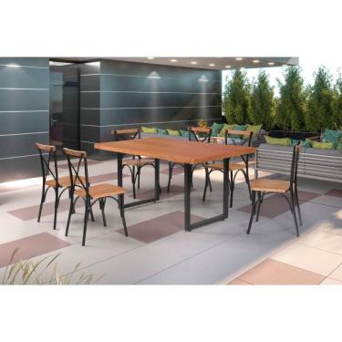 Imagem de Conjunto 6 Cadeiras Laís Art & Luxo Preto Castanho