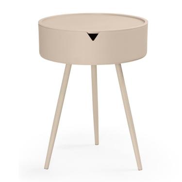 Imagem de Mesa Lateral-apoio Redonda Multifuncional Mônaco - Nude