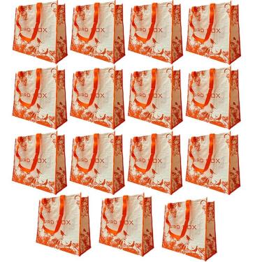 Imagem de Bolsa Ecobag Kit 15 Uni Sacola De Ombro Retornavel Mercado Compras Feira Dobravel Portatil