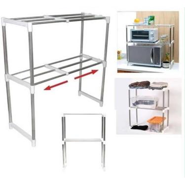 Imagem de Prateleira Multifuncional Ajustavel Estante De Cozinha Quarto Banheiro Rack Telescopica