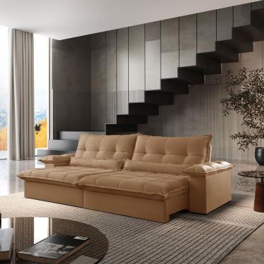 Imagem de Sofá Vega 02 Módulos De 90cm Br 25cm Meu Sofá Online P321 Linho Dourado