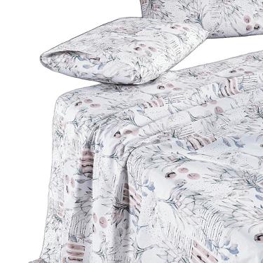 Imagem de Jogo De Cama Lençol Casal Sensuale Percale 200 Fios 4 Peças - Protea - 80% Algodão, 20%...