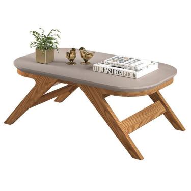 Imagem de Mesa De Centro Anne Com Tampo Chanfrado Carvalho Europeu-amarula - Pr Móveis Carvalho Europeu-amarula