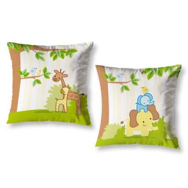 Imagem de Kit 2 Capas de Almofada Infantil Menino 40cm x 40cm Estampada Decorati