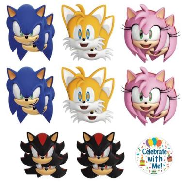 Imagem de Máscaras de festa Unique Sonic the Hedgehog 16 Máscaras de papel para 