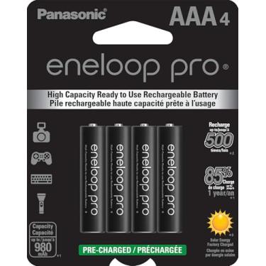 Imagem de Panasonic BK-4HCCA4BA eneloop pro AAA baterias recarregáveis Ni-MH de alta capacidade, pacote com 4 baterias