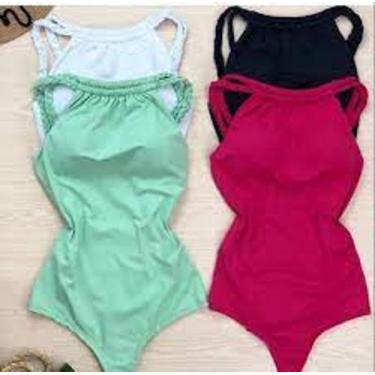 Imagem de Body feminino alça trançada com bojo tecido poliéster - propria, Rosa,