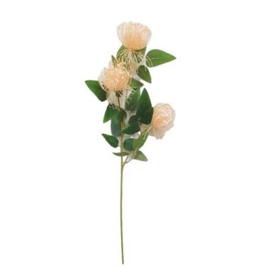 Imagem de Galho Flor Tropical Palha 65cm com 3 flores - Kaza Decore