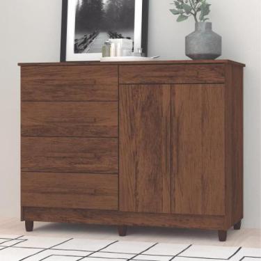 Imagem de Cômoda Muskogee 5 Gavetas 2 Portas Imbuia - CASA H