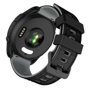 Imagem de ISABAKE Pulseira para Garmin Forerunner 265/Forerunner 255/Vivoactive 4/Venu 2/Venu 3, pulseira de silicone de liberação rápida de 22 mm compatível com Coros Pace 3