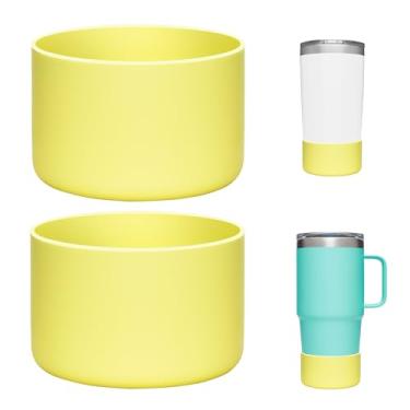 Imagem de Prurex Pacote com 2 protetores de bota de silicone | Compatível com YETI Rambler 20/850.5 g, copo de 283.5 g, canecas de viagem de 20/850.5 g | Ajuste universal para base de 7 a 7,2 cm | Livre de BPA