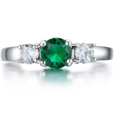 Imagem de Anéis com pedra do mês de nascimento AILAAILA tamanho 1-10 zircônia cúbica cristal aço inoxidável presente de aniversário joia para bebês e meninas e mulheres