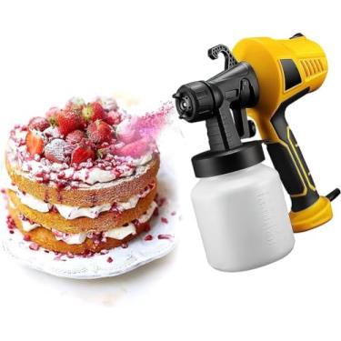 Imagem de Pistola De Pulverização Elétrica De Chocolate Para Sobremesas, Kit De Decoração De Bolo De Pulverizador De Tinta 500w Com 3 Padrões, Máquina De Jateamento De Cozimento Mu, Orange