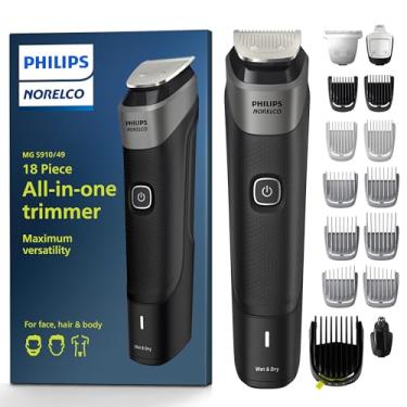 Imagem de Philips Norelco Multigroom Series 5000 18 peças, aparador de cabelo, cabelo, corpo e cabelo íntimo para homens - SEM ÓLEO DE LÂMINA MG5910/49