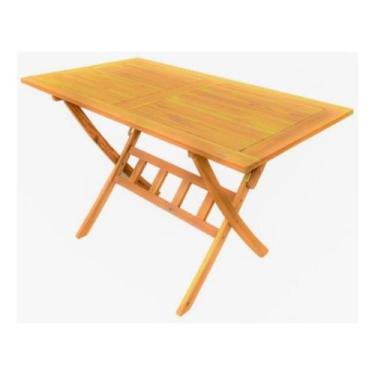 Imagem de Mesa Dobravel De Madeira Para Varanda E Jardim 120X70 Cm - Just Home C