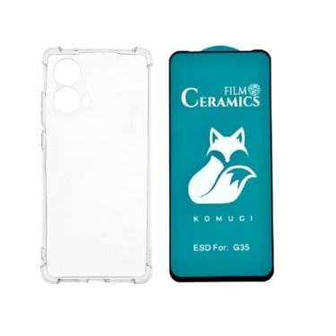 Imagem de Capa Capinha Case Anti Impacto Queda Shock + Pelicula de Ceramica 5d 9d Compatível com Moto G35