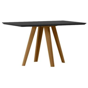 Imagem de Mesa De Jantar 160x90 Cm Mariah Com Vidro Ype Preto  New Ceval - NEW C