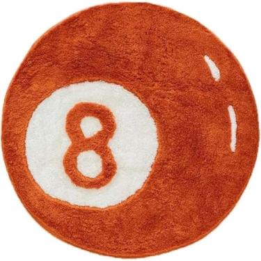 Imagem de Tapete De Bilhar De Simulação 8 Bolas Criatividade Tufting Redondo Almofada Macia Antiderrapante Tapete De Banho Tapete De Decoração De Carpete De Quarto Infantil Tapetes C, 008, 60 * 60cm