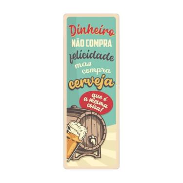 Imagem de Placa Decorativa Vertical Vintage Frase Cerveja Bebida 15x42